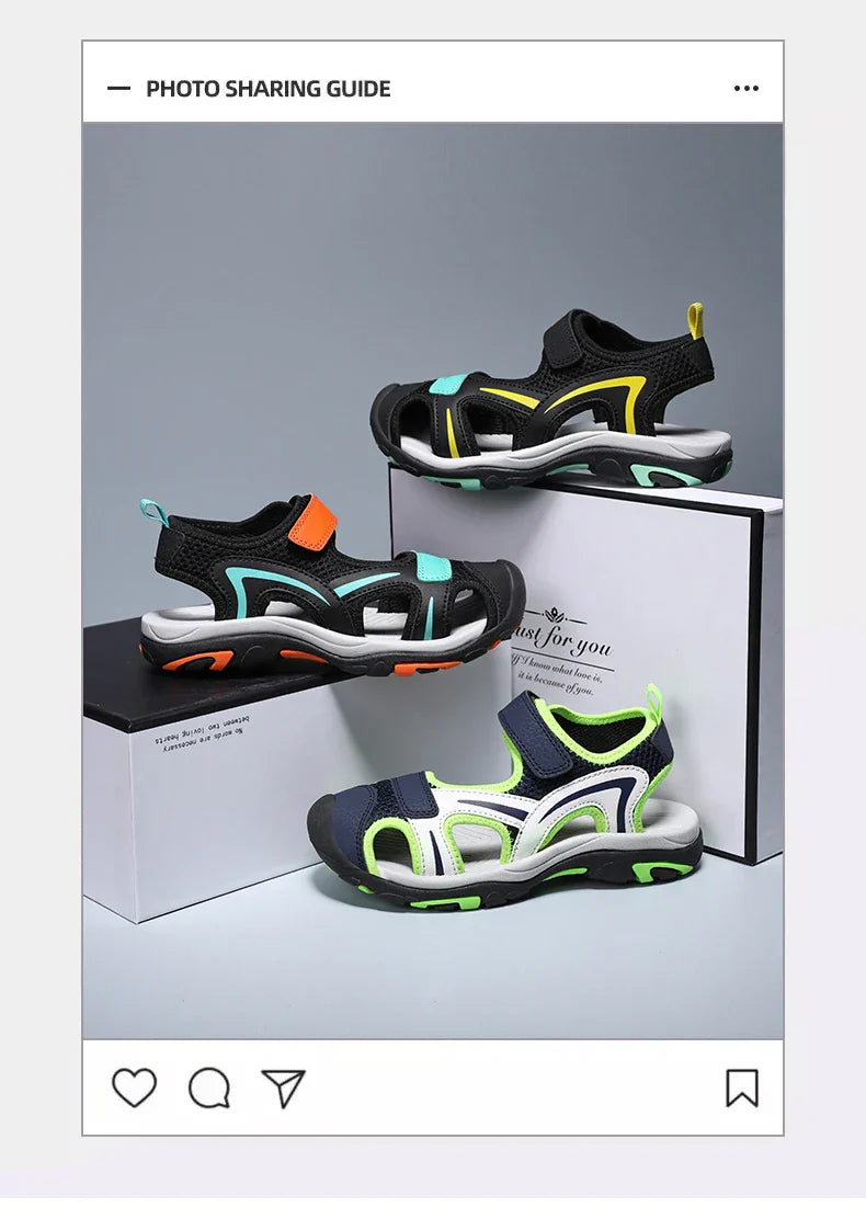 2025 Summer Boys Sandals Kids Shoes Fashion Flats Toddler Baby Girls Sandals Non-slip Casual Beach Children Outdoor Shoes