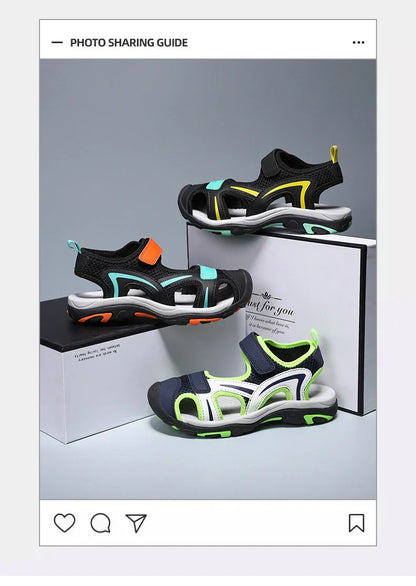 2025 Summer Boys Sandals Kids Shoes Fashion Flats Toddler Baby Girls Sandals Non-slip Casual Beach Children Outdoor Shoes
