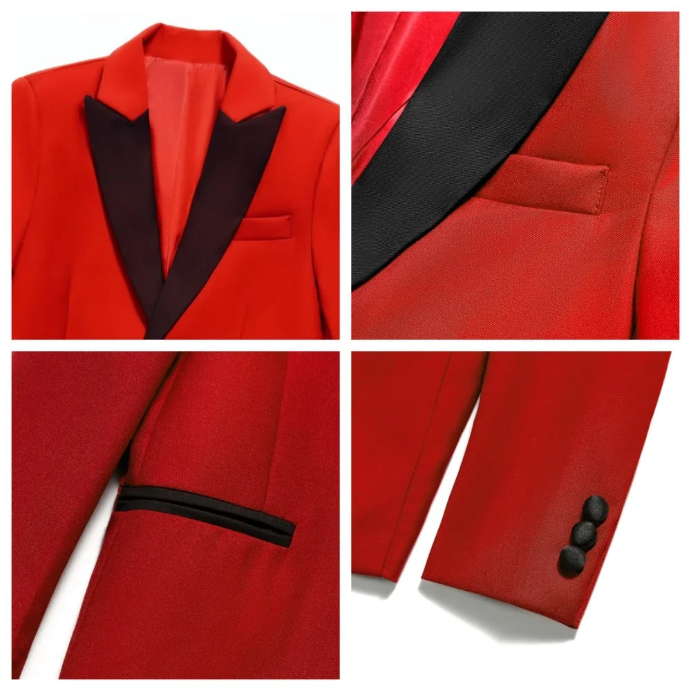 Autumn Kids Long Sleeved Suit Set 4 Pieces Formal Occasion Wear Handsome Smart Shawl Lapel Boys Suits Wedding Guest Clothes