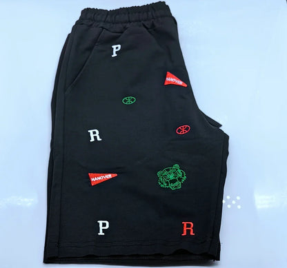 Mens Skinny Cotton Sporting Running Shorts Streetwear Bodybuilding Embroidered Fitness Short pants Jogger Gyms sport Shorts