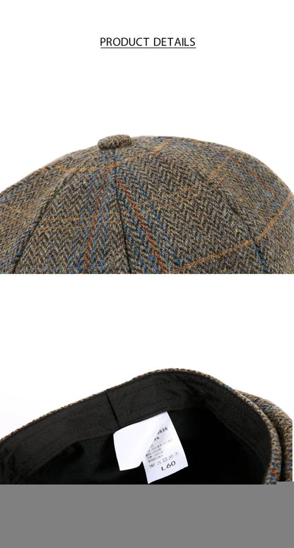 Newsboy Hat 60% Wool Men Berets Grey Herringbone Flat Caps Women British Painters Hat Autumn Winter hats Octagonal Cap BJM42