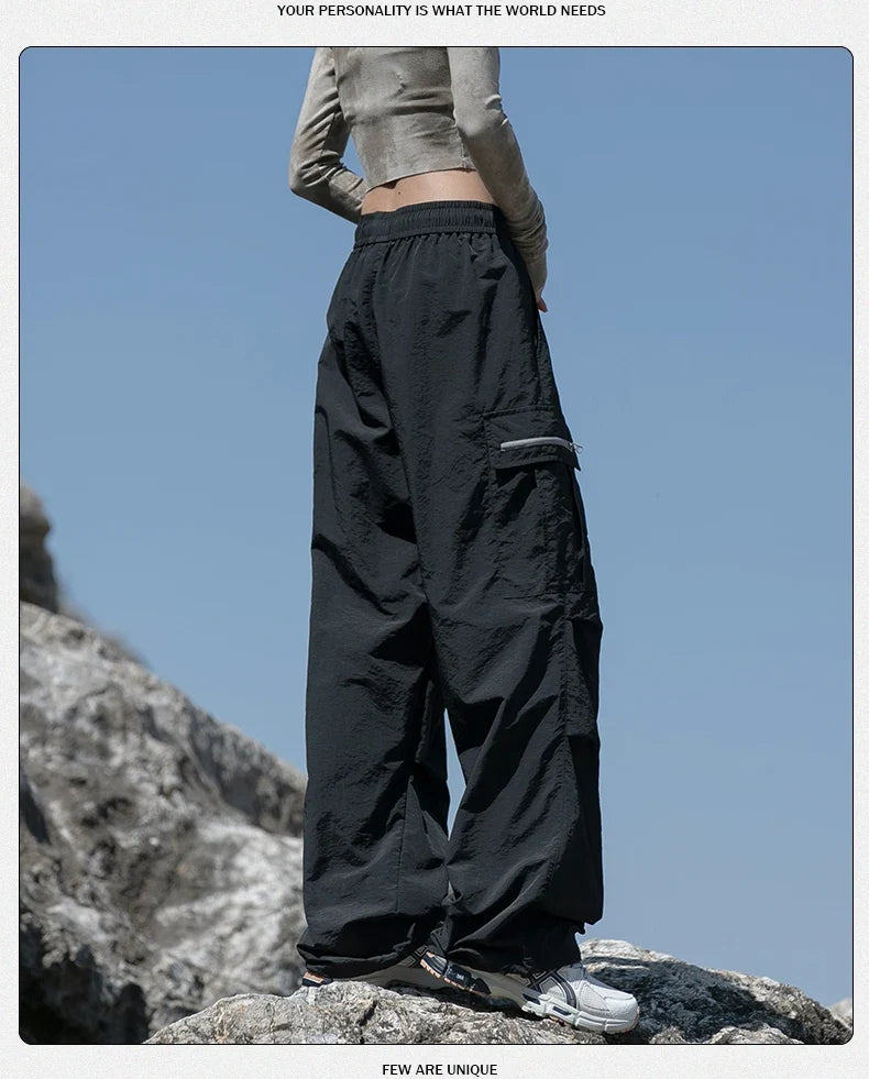 Women Hiking Pants Outdoor Waterproof Zippered Pocket Mountaineering Paratrooper Pants Autumn Breathable Camping Cycling Pants