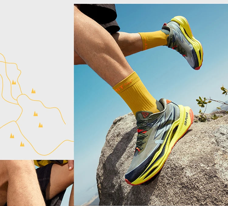 4x4 Men Running Shoes New Carbon Plate Racing Anti-slip Rebound  Wear-resistant Stable Male Sneakers 672442201