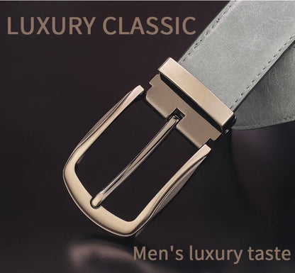 High quality pin buckle genuine leather fashion designers belts men casual luxury gray Cowskin young men ceinture homme B584