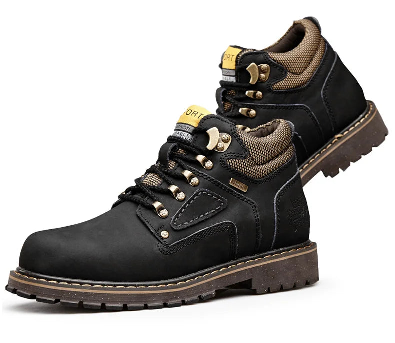 Natural Cow Leather Men’s Women Boots Handmade Retro Winter Autumn Shoes Ankle Snow Boots for Men Top Quality Shoes Dropshipping