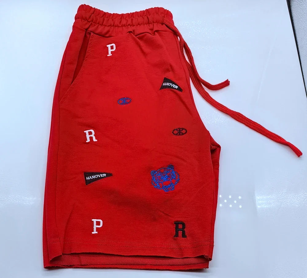Mens Skinny Cotton Sporting Running Shorts Streetwear Bodybuilding Embroidered Fitness Short pants Jogger Gyms sport Shorts