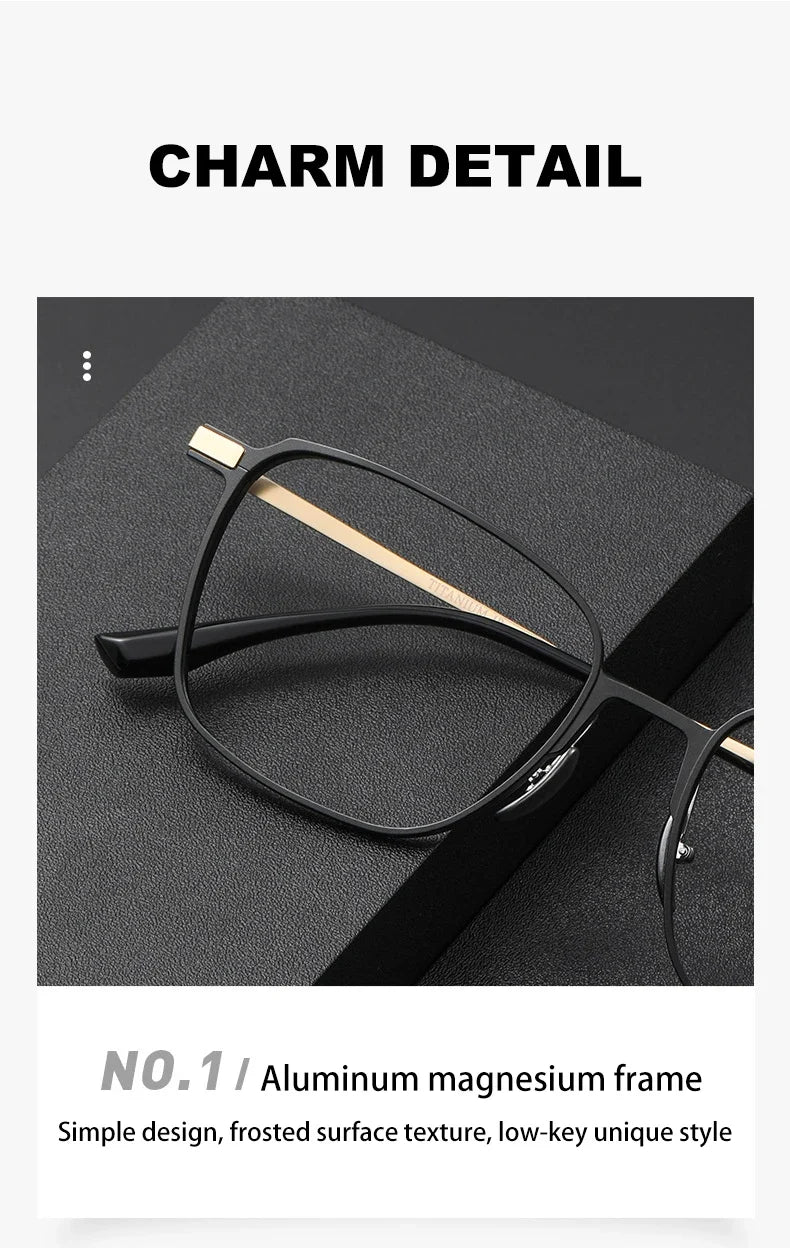 Aluminum Titanium Legs Men's Business Classic Anti-Blue Light Computer Glasses Reading Glasses Customizable Lenses 20229