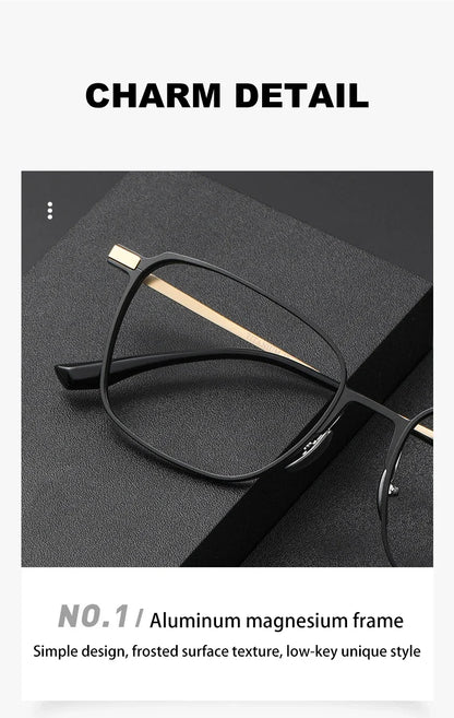 Aluminum Titanium Legs Men's Business Classic Anti-Blue Light Computer Glasses Reading Glasses Customizable Lenses 20229