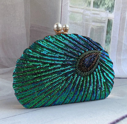 Retro Chinese Style Heavy Craft Beaded Embroidery Bag Evening Wear Portable Dinner Bag Cheongsam Clutch Perfect Match