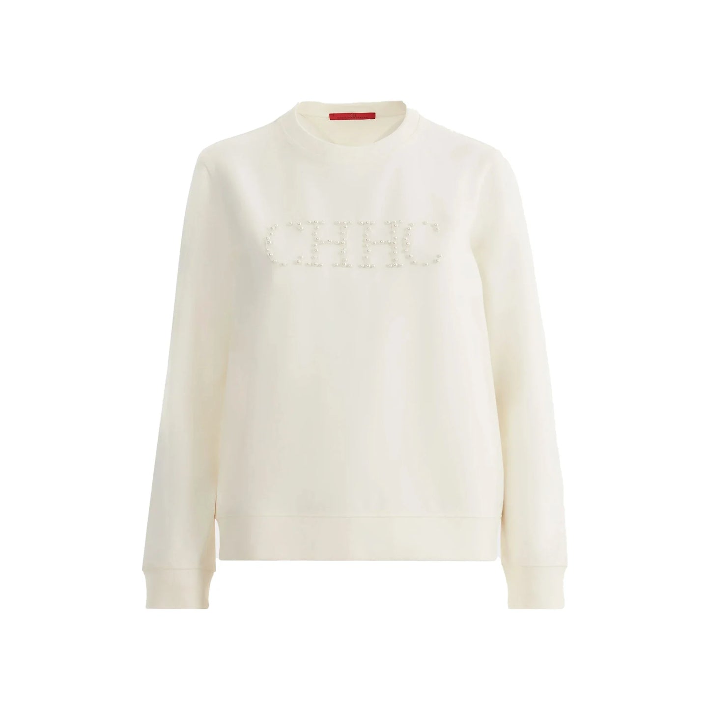 Women's Hoodie 2026 New Simple Pearl Embroidered Top Women's Beige Loose Long Sleeve Hoodie
