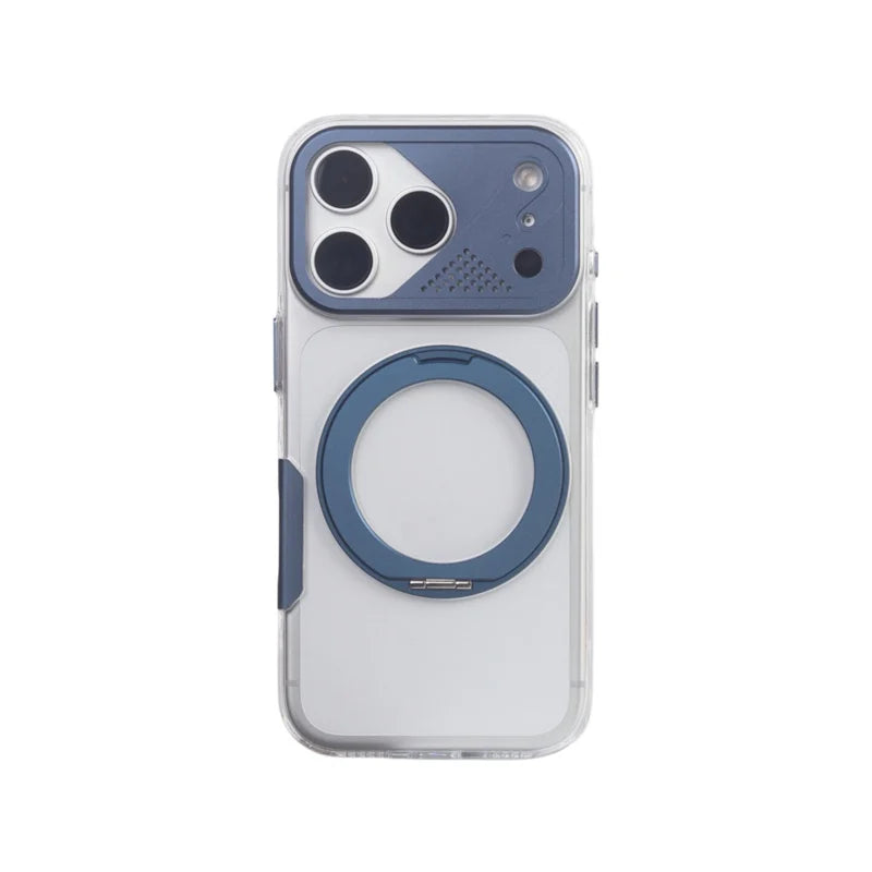 Mecha-style 360° Rotating Magnetic Bracket Case For iPhone 17Pro 17 17 Pro Max For Magsafe Clear Shockproof Stand Holder Cover