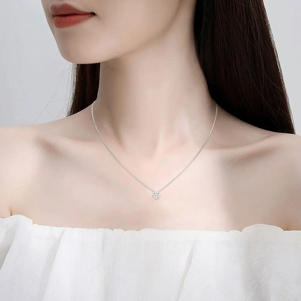 D VVS1 Moissanite Pandent Necklace s925 Sterling Silver Plated 18k White Gold GRA Certified Dainty Necklaces for Women