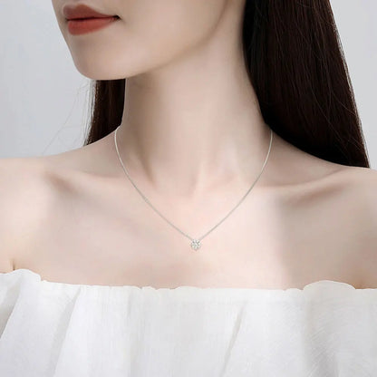 D VVS1 Moissanite Pandent Necklace s925 Sterling Silver Plated 18k White Gold GRA Certified Dainty Necklaces for Women