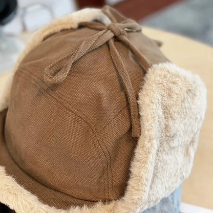 Trendy Faux Fur Winter Hat Thick Warm Faux Fur Hat Lamb Wool Bomber Hat Winter Season for Men and Women
