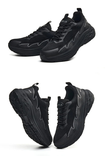 Protective work sneakers with plastic toe lightweight work shoes for men industry anti puncture Work Boots non-slip safety shoes