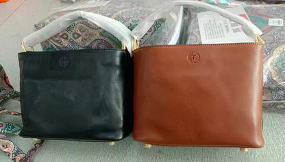 2024 New Arrival Genuine Leather Crossbody Bucket Bags Women Luxury Retro Small Handbag Soft Shoulder Bag