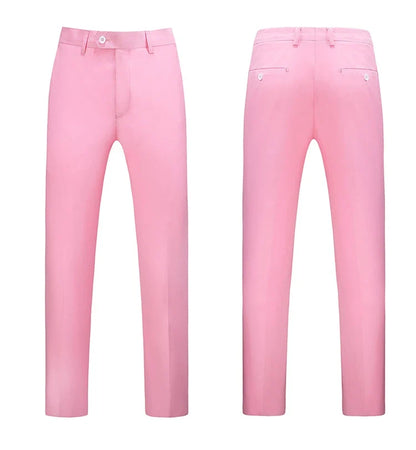 British Style Solid High Waist Trousers Men Formal Trousers High Quality Slim Fit Business Casual Suit Pants Groom Wedding Dress