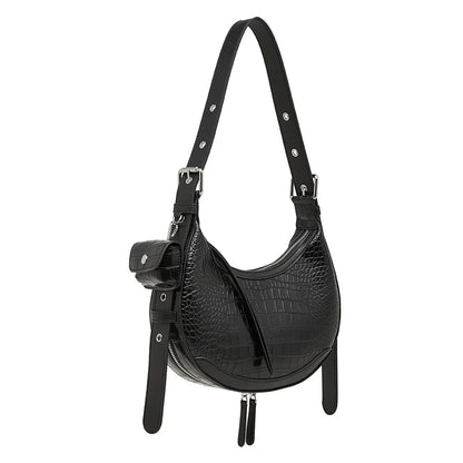 luxury vintage bag women genuine leather half moon bag Shoulder handbags high-end fashion Crossbody bag 2026 new model