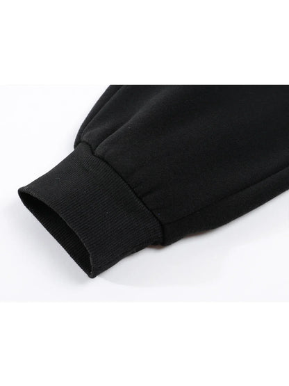 Men's fashionable pure cotton hooded sweatshirt set - Korean style trendy casual sportswear, loose fit, slimming effect