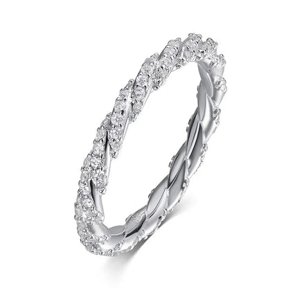 1mm All Real Moissanite Rings for Women Certified Full Diamond Bridal Jewelry 100% S925 Sterling Silver Wedding Bands GRA