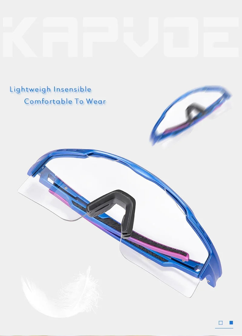 Photochromic Sunglasses UV400 Bike Bicycle Glasses Men's Blue Sports Woman Cycling Eyewear Outdoor MTB Glasses Bike Goggles