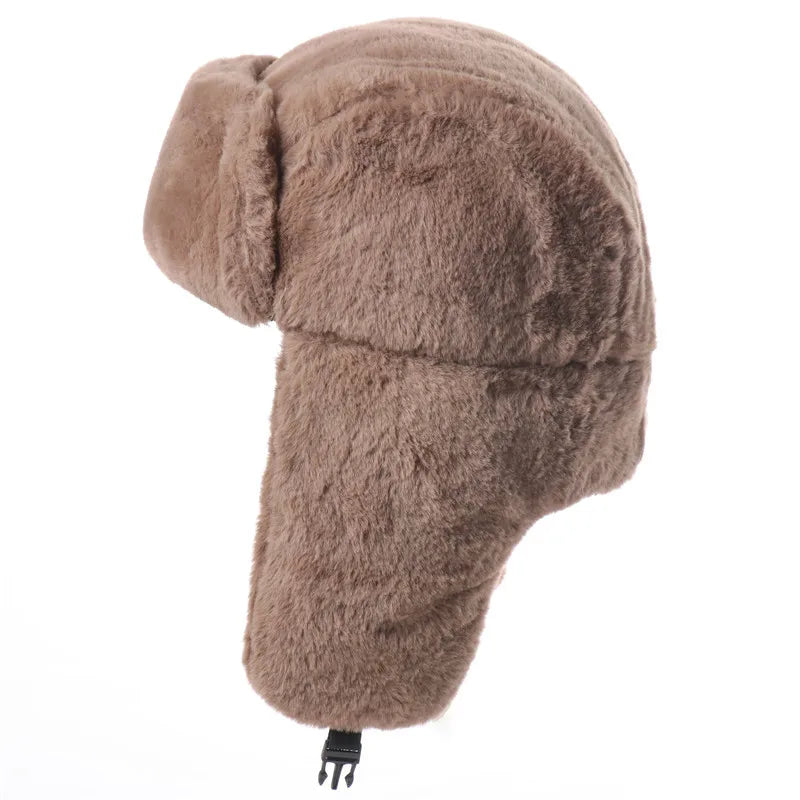 Trooper Hat with Emblem Earflap gorro ruso sovietico  winter hat Thick Warm Winter Outdoor Cap for Men Women Hiking Skiing