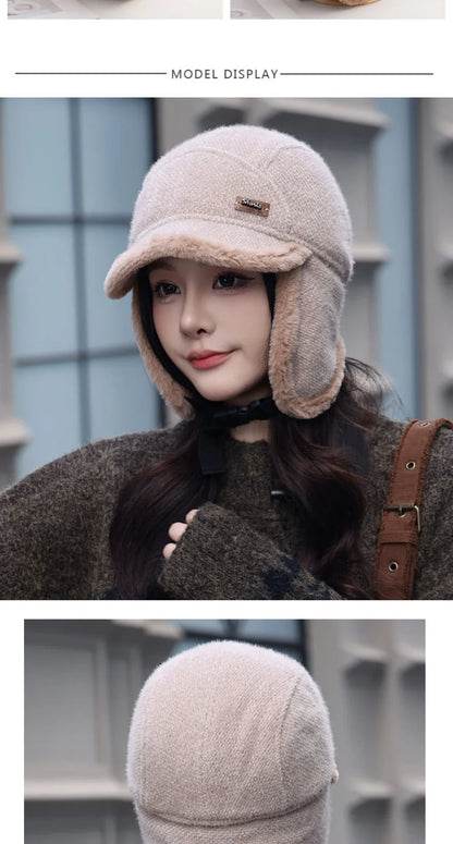 Russian Hat New Thick Warm Winter Htas for Men Women Fleece Lined Riding Hat Male Female Snow Ski Earflap Cap Bomber Hat