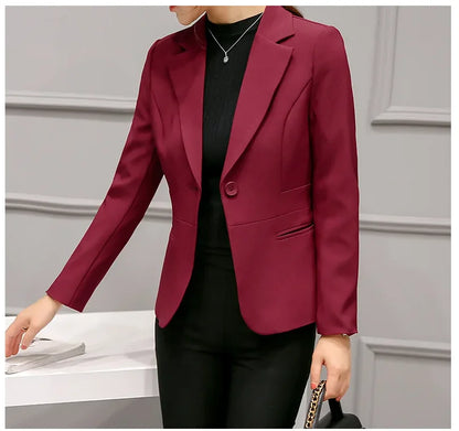 Women Blazer Office Ladies Elegant Outwear Long Sleeve Work Wear Classy Female Pink Suit African Autumn Fashion 2026 New Coat