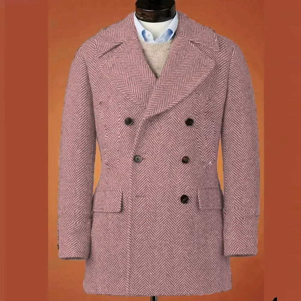Men's Casual Blazer Herringbone Slim Fit Single Breasted Stylish Comfortable Jacket Men's Coat Double Breasted Blazer Men's Suit