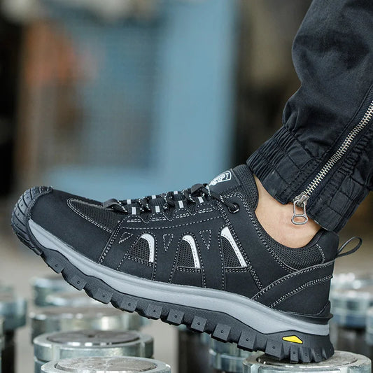 Steel Toe Safety Shoes Men Work Safety Boots Lightweight Breathable Comfortable Sneakers Men Boots Slip-resistant shoes