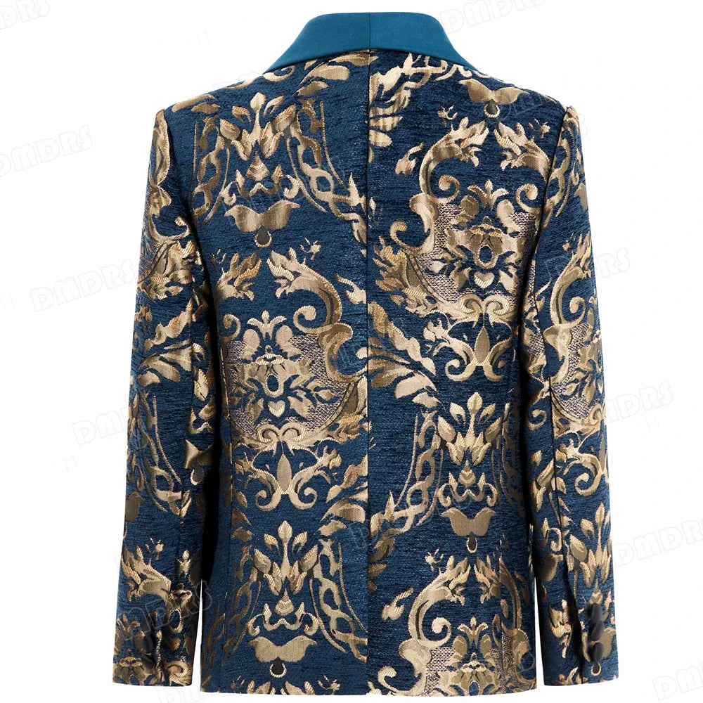 Luxury 4-Piece Set Suit Set for Boys 3-14 Years, Slim Fitting Jacket Vest Pants Bow-tie, Wedding Dresswear for Chidren In Stock
