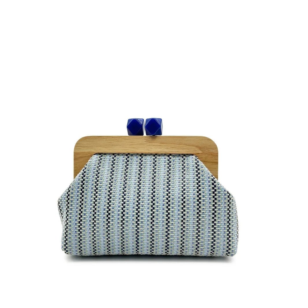 Colorful Striped PP Straw Clucth Bag for Women Wooden Clip Shell Shoulder Crossbody Bags Casual Weave Summer Beach Bag 2026