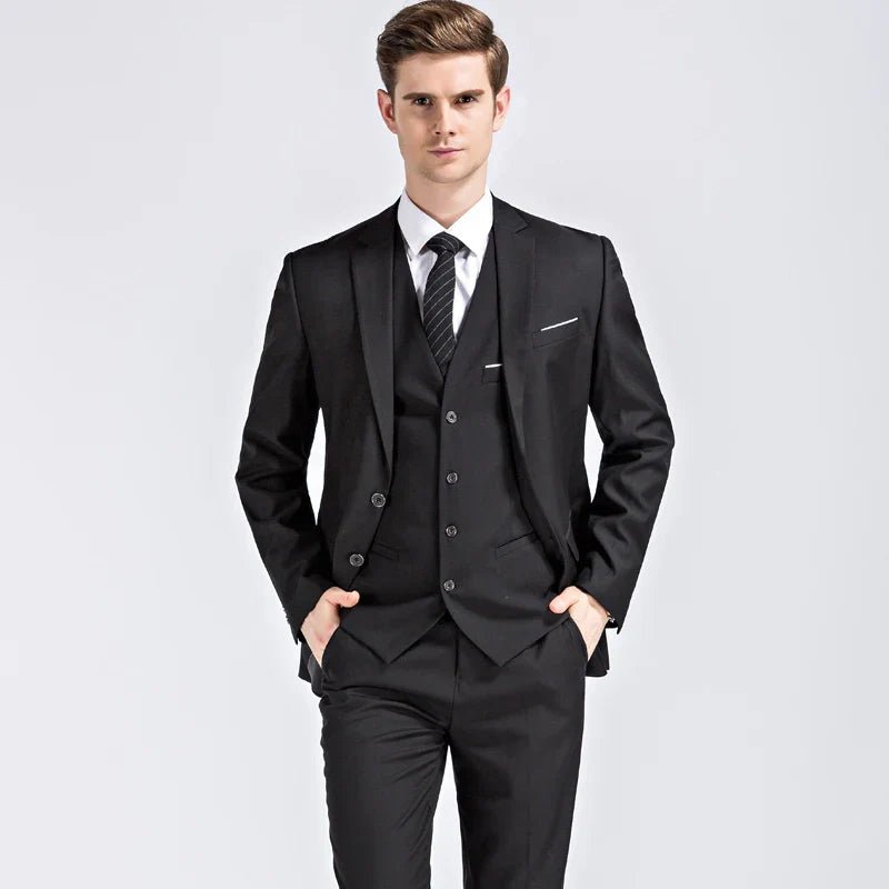 2026 New Men's Suit 3-Pieces Set (Jacket+Pants+Vest) Wedding/Party/Office Coat and Vests Trousers, Asian Sizes M-5XL 6XL.