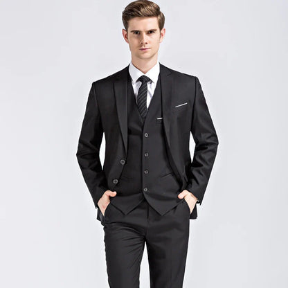 2026 New Men's Suit 3-Pieces Set (Jacket+Pants+Vest) Wedding/Party/Office Coat and Vests Trousers, Asian Sizes M-5XL 6XL.