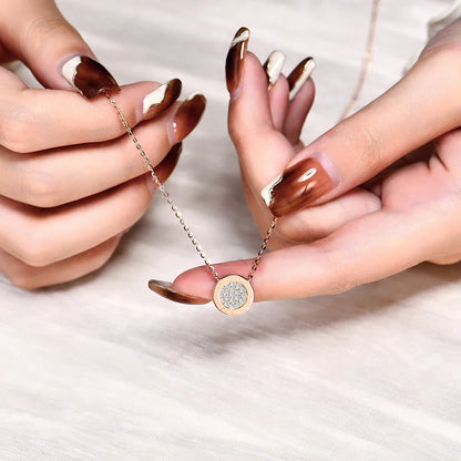 1.4mm D Color Moissanite Round Brilliant Cutting Rose Gold Plated 925 Sterling Silver Necklaces Wholesale Fine  Jewelry