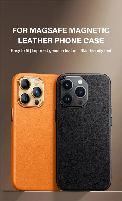 Original For Magsafe Animation Leather Case For iPhone 13 Mini 14 15 16 Pro Max Plus Magnetic Wireless Charging Shockproof Cover