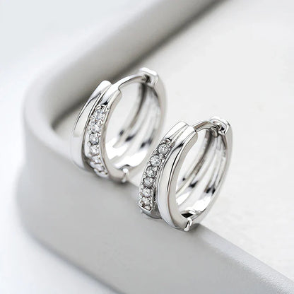D Vvs1 Excellent Cut Moissanite Hoop Earrings for Women 18k Plated Wedding Anniversary Jewelry S925 Pure Silver Gifts