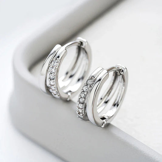 D Vvs1 Excellent Cut Moissanite Hoop Earrings for Women 18k Plated Wedding Anniversary Jewelry S925 Pure Silver Gifts