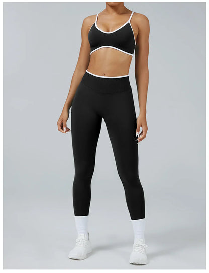 Seamless Yoga Set Women Gym Clothing Scrunch Bum Legging Sports Bras Padded Tank Top Workout Outfits Fitness Sportswear Suits