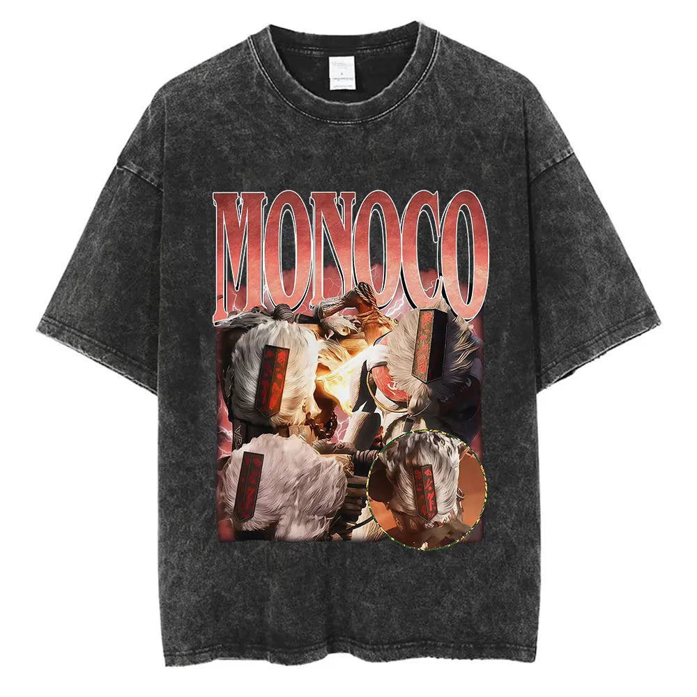 Game Clair Obscur Expédition 33 Vintage Washed T Shirts Men's Women Casual High Quality Oversized Cotton T-shirt Fans Streetwear