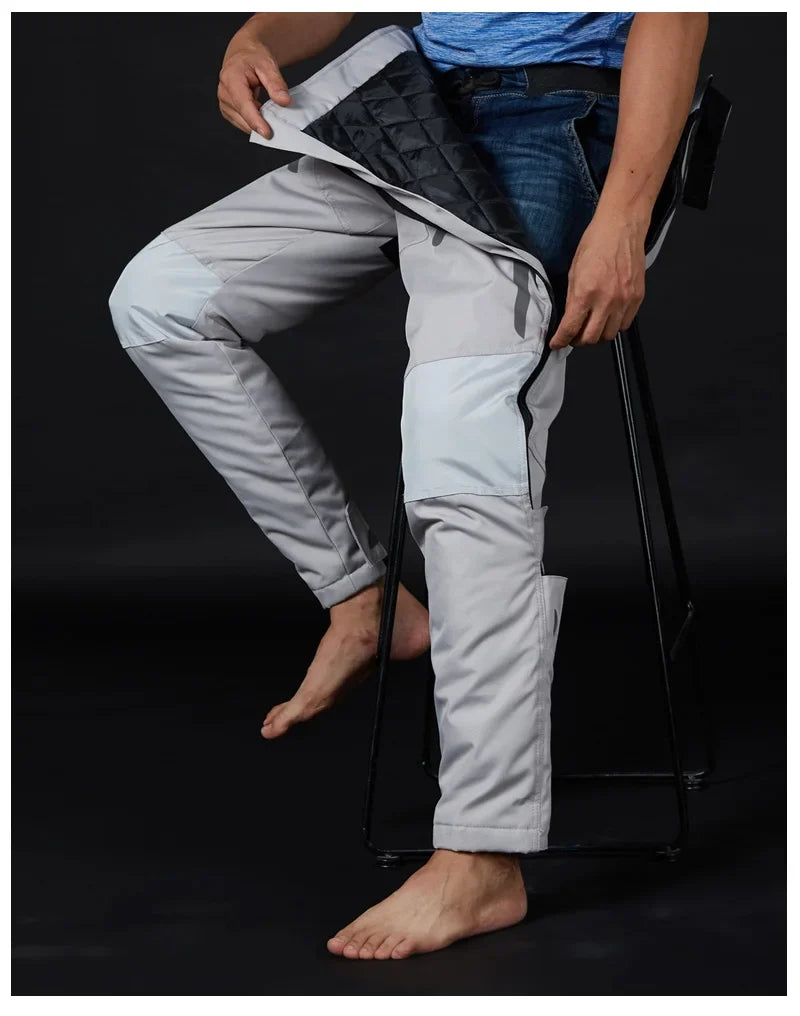 Wind-proof and warm-keeping equipment for motorcycle riding pants; fall-proof and quick-release pants in winter