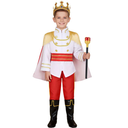 Kids Boys Prince Costume Children Carnival Cosplay Dress Up Prince Charming Costumes Child Halloween Royalty Roleplay Clothes