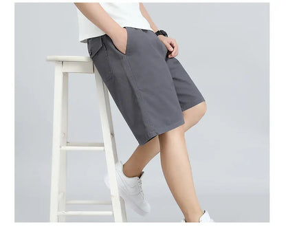 Men's Lightweight Cotton Summer Casual Shorts Loose Wide-Leg Fitness Exercise Work Shorts Comfortable Breathable