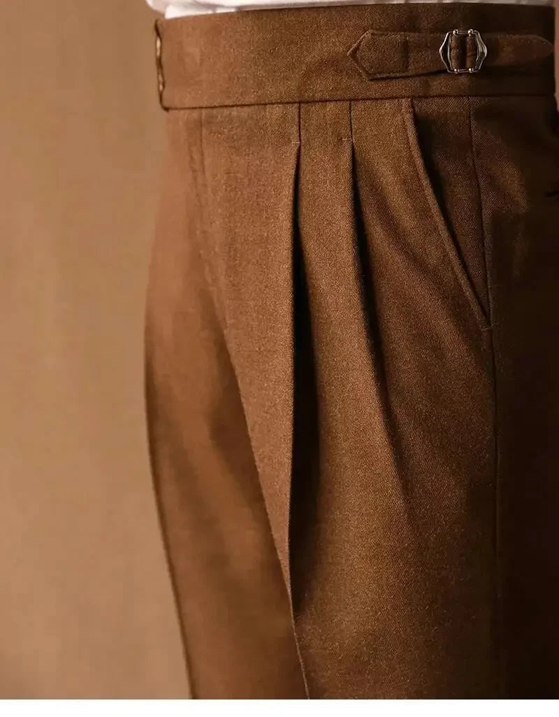 Business Pants Men Gentlemen Italian Naples Social Trousers Office-trouser Retro Casual Suit Pant Men Straight Dress Pants 2026