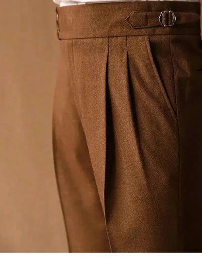 Business Pants Men Gentlemen Italian Naples Social Trousers Office-trouser Retro Casual Suit Pant Men Straight Dress Pants 2026