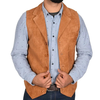 Men Vest Orange Velvet With Lapel Single Button Waistcoat For Wedding Banquet Business Office Casual Daily Work Men Suit Vest