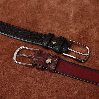 3.8CM Pure Cowhide Genuine Leather for Men High Quality Jeans Needle Buckle Belts Cowboy Waistband Male Fashion BusinessLuxury