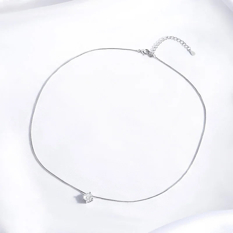 0.5-2CT D Color Certified Moissanite Necklace for Women Sparkling Lab Diamond 100% 925 Sterling Silver Pendants Wholesale