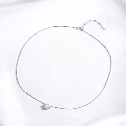 0.5-2CT D Color Certified Moissanite Necklace for Women Sparkling Lab Diamond 100% 925 Sterling Silver Pendants Wholesale