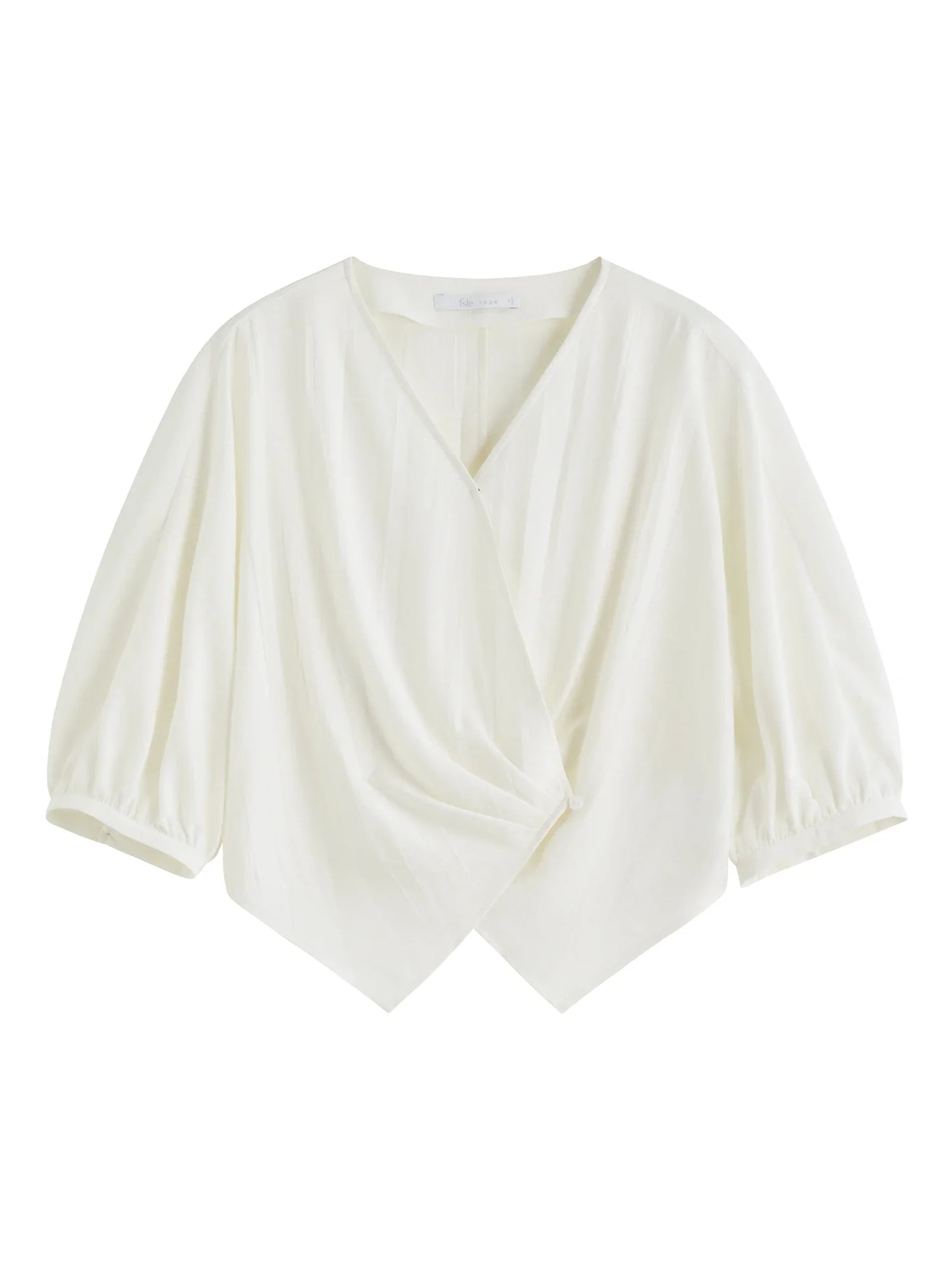 V-Neck Relaxed Casual Design Women's Short Sleeve Linen Shirt - 2025 Summer New Arrival Shirts For Women 25FS12418